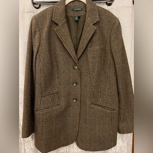 Ralph Lauren Houndstooth Wool Blazer